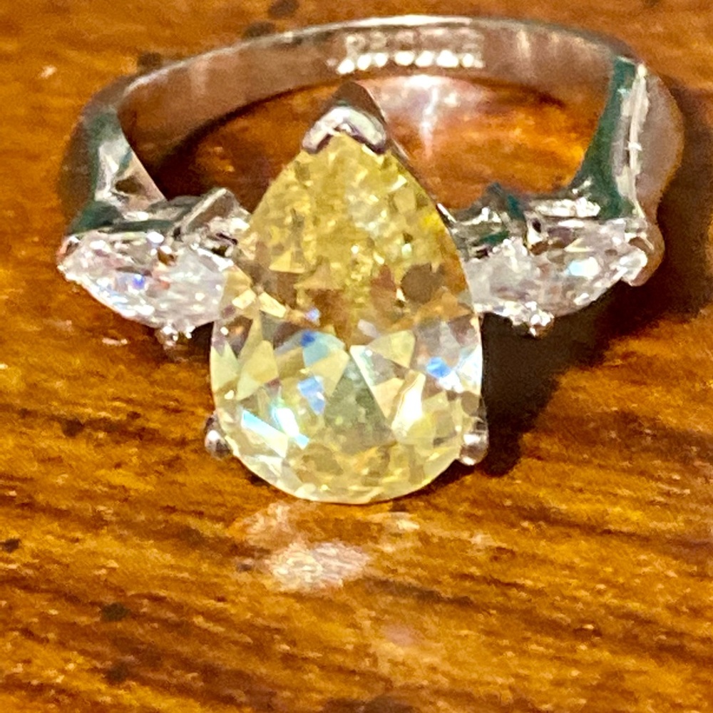 Stunning RSC 925, Citrine teardrop ring - Picture 3 of 5